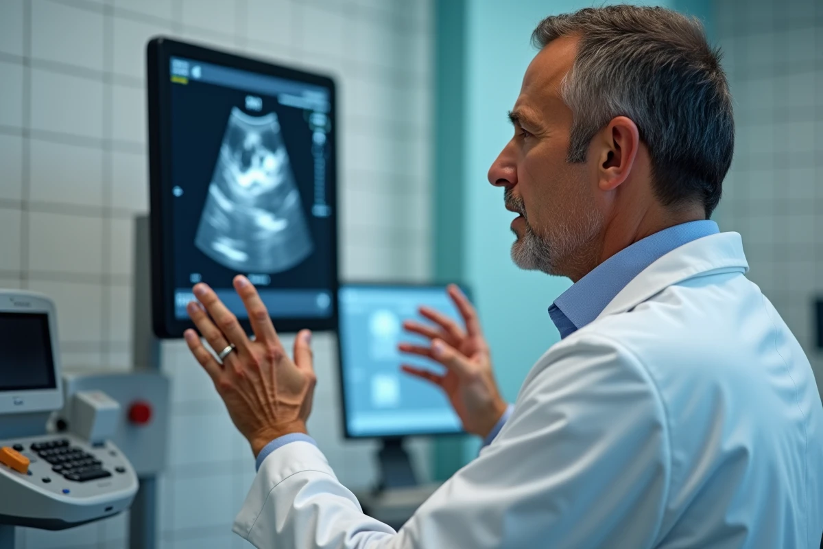 Medecin examinant une image d