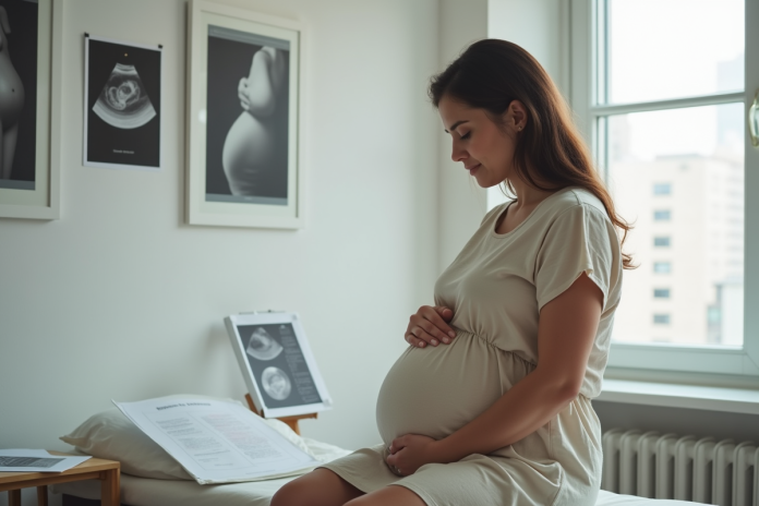 Femme enceinte dans une clinique urbaine en consultation