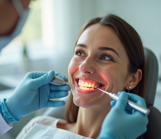 Soins dentaires : pourquoi il ne faut plus les négliger à l’âge adulte Femme souriante lors d'un contrôle dentaire en cabinet