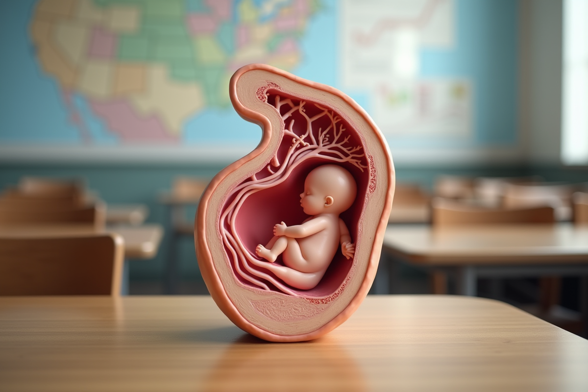 Modèle anatomique du placenta et du fetus pour l education