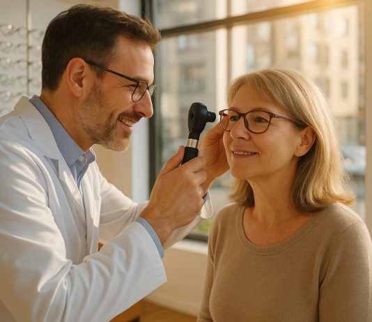 Quand devriez-vous prendre rendez-vous avec votre opticien ? Opticien examinant les yeux d'une femme dans une boutique lumineuse