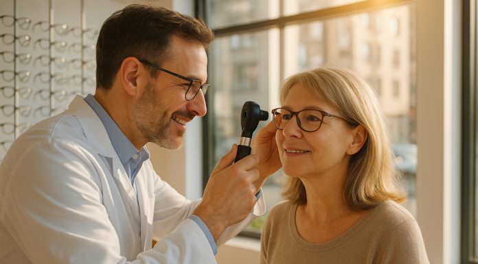 Quand devriez-vous prendre rendez-vous avec votre opticien ? Opticien examinant les yeux d'une femme dans une boutique lumineuse