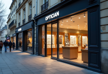 Vitrine moderne d un opticien à Asnieres sur Seine