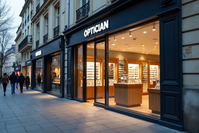 Vitrine moderne d un opticien à Asnieres sur Seine